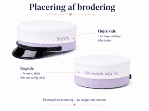 Sosu Hjælper hue med 2 broderinger