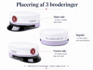 SOSU Hjælper hue med 3 broderinger
