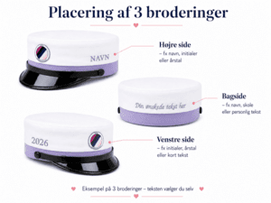 STU Uddannelses hue med 3 broderinger