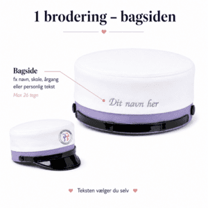 SOSU Hjælper uddannelses hue, med 1. brodering