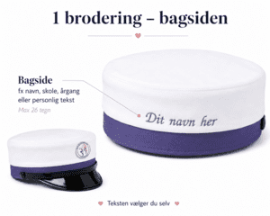 SOSU Assistent uddannelses hue med 1 brodering