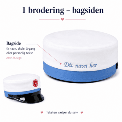 HF hue med navne brodering