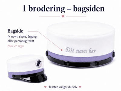 STU uddannelses hue med 1 brodering