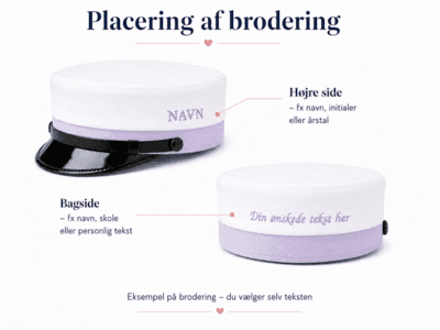 Sosu Hjælper hue med 2 broderinger