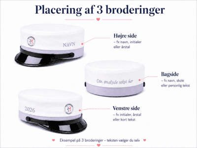 FOA - SOSU Hjælper Uddannelses Hue Inkl. 3 broderinger